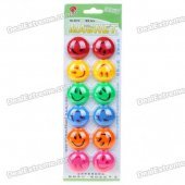 Smile Face Round Magnetic Button Fridge/Blackboard Magnets (12-Piece Pack/Color Assorted)