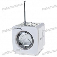 Stylish Portable MP3 Music Speaker with FM Radio/SD Slot/USB Host/Multi-Color LED - White Stylish Portable MP3 Music Speaker with FM Radio/SD Slot/USB Host/Multi-Color LED - White