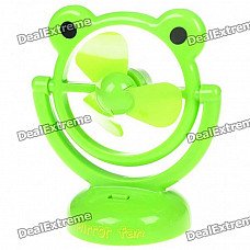 USB/3*AA Powered Cute Frog Style 3-Blade Cooling Desk Fan - Green USB/3*AA Powered Cute Frog Style 3-Blade Cooling Desk Fan - Green