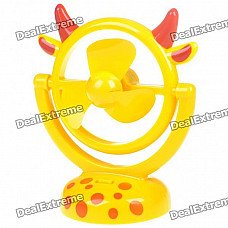 USB/3*AA Powered Cute Deer Style 3-Blade Cooling Desk Fan - Yellow USB/3*AA Powered Cute Deer Style 3-Blade Cooling Desk Fan - Yellow