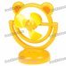 USB/3*AA Powered Cute Bear Style 3-Blade Cooling Desk Fan - Yellow USB/3*AA Powered Cute Bear Style 3-Blade Cooling Desk Fan - Yellow
