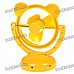 USB/3*AA Powered Cute Bear Style 3-Blade Cooling Desk Fan - Yellow USB/3*AA Powered Cute Bear Style 3-Blade Cooling Desk Fan - Yellow