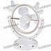 USB/3*AA Powered Cute Cow Style 3-Blade Cooling Desk Fan - White USB/3*AA Powered Cute Cow Style 3-Blade Cooling Desk Fan - White