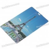 Stylish Eiffel Tower Pattern Card Style USB Flash Drive (2GB)
