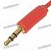 3.5mm Stereo Audio Male to Male Retractable Connection Cable - Red