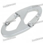 Metal Double Carabiner Clip - Silver Gray
