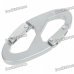 Metal Double Carabiner Clip - Silver Gray