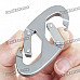 Metal Double Carabiner Clip - Silver Gray