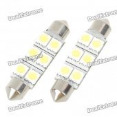 44mm 1.2W 6500K 110LM 6-SMD LED Reading Lamp/Boot Lamp White Light Bulb (DC 12~18V/Pair)