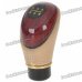 Vintage Universal Mahogany Style PU Leather Car Shift Gear Knob (Black + Beige)