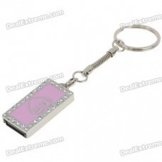 Fashion USB 2.0 Love Pattern Flash Drive Memory Disk - Silver + Pink (16G)