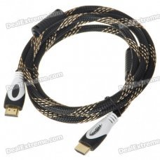 Gold Plated HDMI V1.4 Male to Male Shielded Connection Cable - Black (1.5M-Length) Gold Plated HDMI V1.4 Male to Male Shielded Connection Cable - Black (1.5M-Length)