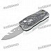 Wolf Pattern Butane Jet Torch Lighter with Folding Knife