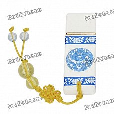 Cool Porcelain Style USB 2.0 Flash Drive - White + Blue (2GB)