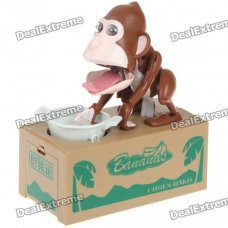 Robotic Chimps Money Coin Bank - Coffee (2 x AA)