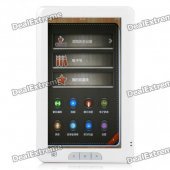 7.0" Touch Screen E-Book Reader Music/Video Media Player w/ Microphone/AV-Out/TF - White (4GB)