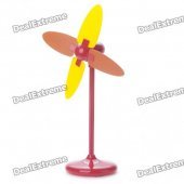 USB/3xAAA Powered 4-Blade Cooling Desk Fan - Red