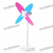 USB/3xAAA Powered 4-Blade Cooling Desk Fan - White