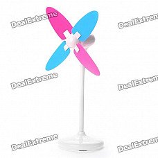 USB/3xAAA Powered 4-Blade Cooling Desk Fan - White