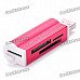 USB 2.0 Multi-in-One Mini SD/MMC/M2/MS/TF/SDHC Card Reader - Deep Pink (Max 32G) USB 2.0 Multi-in-One Mini SD/MMC/M2/MS/TF/SDHC Card Reader - Deep Pink (Max 32G)
