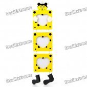 Cute Bear 3-Picture Wooden Hanging Photo Frame - Yellow (8*7cm)