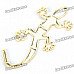 Gecko Style Metal Sticker - Golden