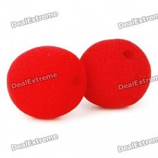 Red Sponge Clown Nose (2-Pack)