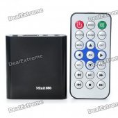 Mini 1080P Full HD Media Player with YPbPr/AV/HDMI/USB HOST/SD - Black