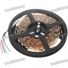 72W RGB 300-SMD LED Multicolored Light Flexible Strip with Power Switch (5-Meter/DC 12V)