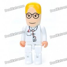 Cute Cartoon Robot Figure Style USB 2.0 Flash/Jump Drive - White (8GB)