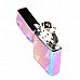Metallic Oil Lighter with Rainbow and Lightening Design