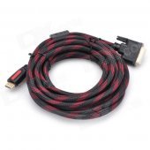 1080P 24+1 Pins DVI Male to HDMI Male Connection Cable (5M)
