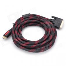 1080P 24+1 Pins DVI Male to HDMI Male Connection Cable (5M)