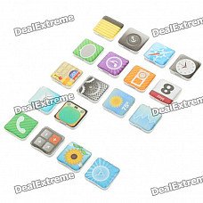 Iphone App Icon Fridge Magnets Set - Style/Color Assorted (18-Piece Set) Iphone App Icon Fridge Magnets Set - Style/Color Assorted (18-Piece Set)