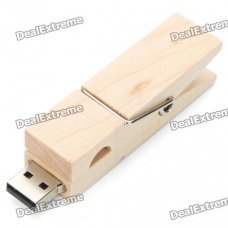 Wooden Clothespin Style USB 2.0 Flash/Jump Drive (8 GB)
