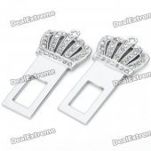 Stylish Crown Universal Stainless Steel Safety Seat Belt Buckles (Pair)