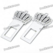 Stylish Crown Universal Stainless Steel Safety Seat Belt Buckles (Pair)