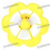 Flower Style USB/3xAAA Power Supply Cooling Fan + White 8-LED Light Lamp