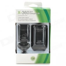 5-in-1 Charging Kit for Xbox 360 Slim - Black