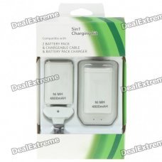 5-in-1 Charging Kit for Xbox 360 Slim - White