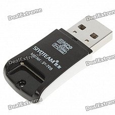 Ultra-Slim USB 2.0 TF/Micro SD Card Reader w/ Cell Phone Strap - Black (Max 32GB) Ultra-Slim USB 2.0 TF/Micro SD Card Reader w/ Cell Phone Strap - Black (Max 32GB)