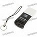 Ultra-Slim USB 2.0 TF/Micro SD Card Reader w/ Cell Phone Strap - Black (Max 32GB) Ultra-Slim USB 2.0 TF/Micro SD Card Reader w/ Cell Phone Strap - Black (Max 32GB)