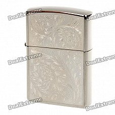 Genuine Zippo Flowers Pattern Fuel Copper Fluid Lighter - Silver Genuine Zippo Flowers Pattern Fuel Copper Fluid Lighter - Silver