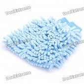 Chenille Fiber Car Washing Gloves - Light Blue
