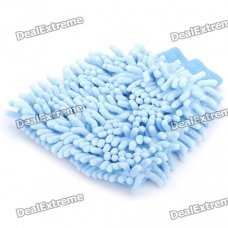 Chenille Fiber Car Washing Gloves - Light Blue