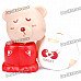 Cute Bear Toy Detachable Coin Bank - White + Red + Brown