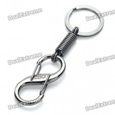Stylish Zinc Alloy S Carabiner Keychain - Grey