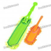 Soft Microfiber Chenille Car Cleaning Dusters - Orange + Green (2-Piece Pack)