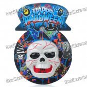 Halloween Wall-Mount Scary Skull with Voice Activated Light & Sound (3 x AA)