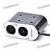 Dual Car Cigarette Sockets Power Adapter with USB Power Port - Black (DC 12~24V) Dual Car Cigarette Sockets Power Adapter with USB Power Port - Black (DC 12~24V)